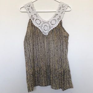 Forever 21 Sleeveless Top With Crochet Detailing